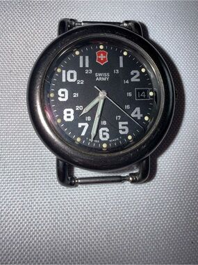 Victorinox Stainless Steel Watch Case in Silver and Black Accents